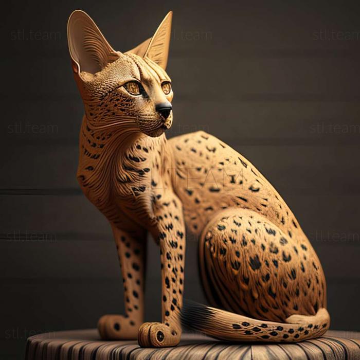 3D модель Саванна кошка (STL)